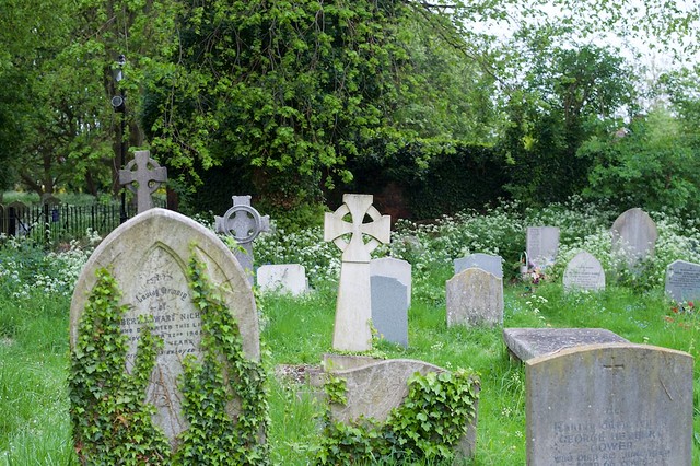 Graves behind the church