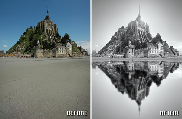 Before After - Mont Saint Michel - Ben Heine Photography