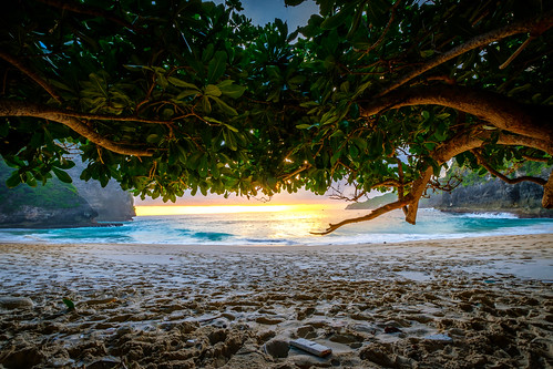 beach sunset ocean sea indonesia bali nusapenida kelingkingbeach waves fujifilmxt2 fujifilm fujifilmxseries fujifilm1024mm nature sand trees