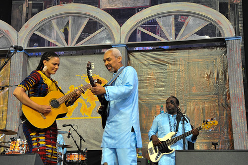 Sona Jobarteh and Band on Day 2 of Jazz Fest - 4.28.18. Photo by Michael E. McAndrew Photography.