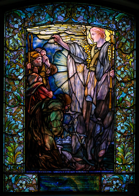 The Message of the Angel to the Shepherds, 1900, Arlington Street Church, Boston 5/11/18 #tiffanywindows #stainedglass