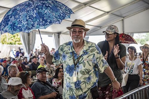 Audience during Palm Court Jazz Band on Day 1 of Jazz Fest - 4.27.18. Photo by Marc PoKempner.