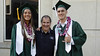 Athletics Director David Matlin and beach volleyball student-athlete Kaiwi Schucht and men's volleyball student-athlete Mamane Namahoe at the University of Hawaii at Manoa’s spring 2018 commencement ceremony on Saturday, May 12, 2018.