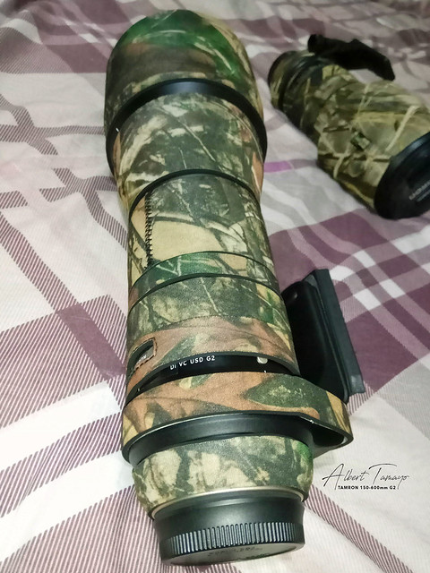 Selens Waterproof Camo Lens Coat for Tamron 150-600mm A011 fits the G2 A022 as well :)
