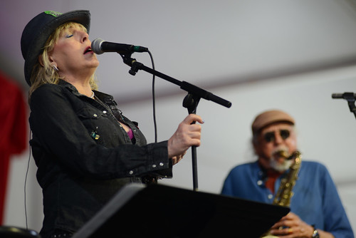 Lucinda Williams and Charles Lloyd on Day 2 of Jazz Fest - 4.28.18. Photo by Leon Morris.
