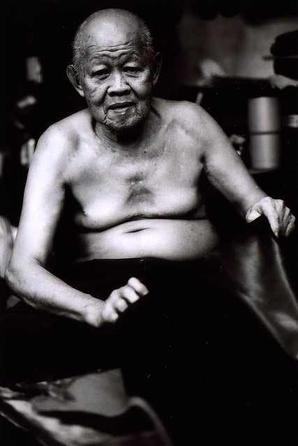 Old man in Singapore market