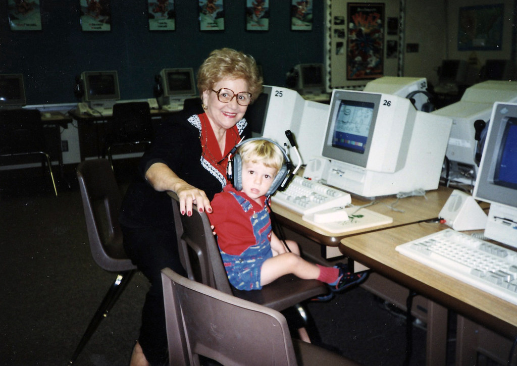 Computer Lab 1995 Grandma Helen and Andrew at Mom's Computer Lab 1995 | Flickr