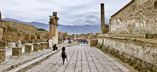 pompei ruins italy landscape mountains sky clouds ancient civilization