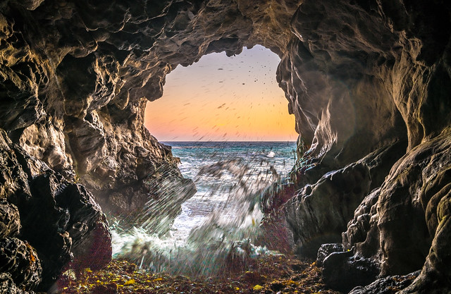 Malibu California Ocean & Beach Sea Cave Sunset! Epic Malibu Long Exposure Fine Art Landscape Seascape HDR Photography! Elliot McGucken Fine Art Photography! Sony A7R II & Carl Zeiss Sony Vario-Tessar T* FE 16-35mm f/4 ZA OSS Lens SEL1635Z