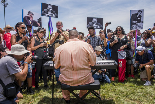 Tuba Fats memorial during Jazz Fest day 2 on April 28, 2018. Photo by Ryan Hodgson-Rigsbee