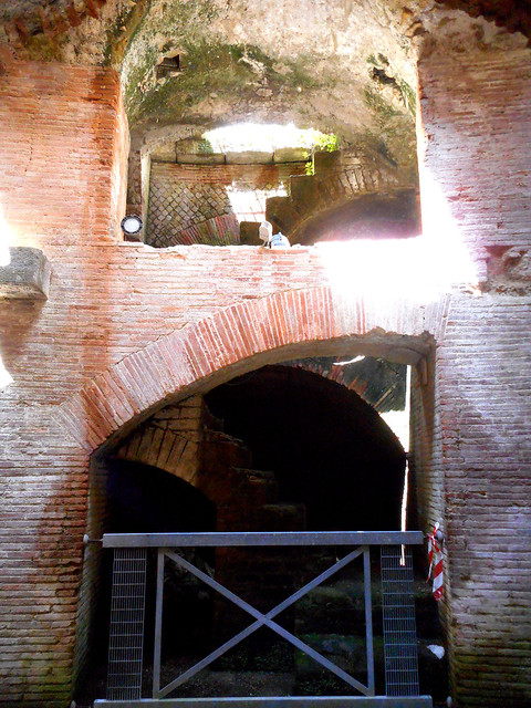 Staircase from underground to arena (1st half of 2nd century AD, Trajan and Hadrian age) - Amphitheater of Pozzuoli / Naples