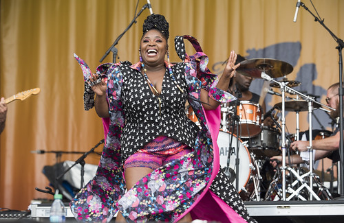 Tank and The Bangas during Jazz Fest day 5 on May 4, 2018. Photo by Ryan Hodgson-Rigsbee RHRphoto.com