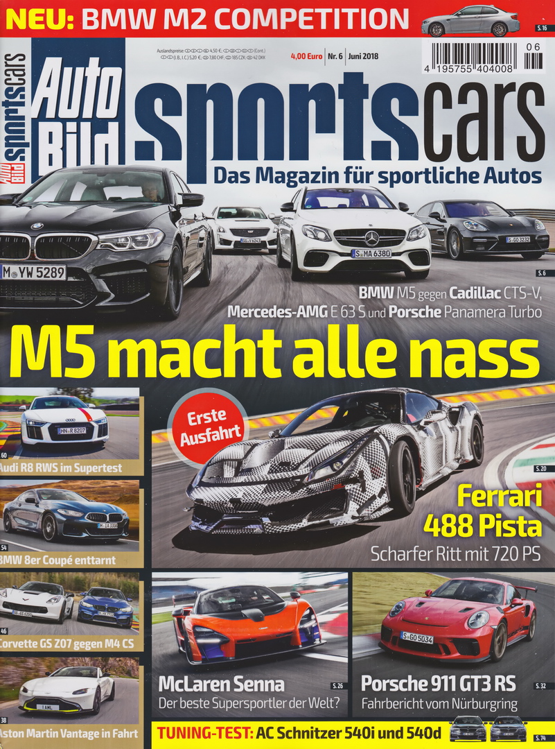 Image of Auto Bild Sportscars - 2018-06 - Cover
