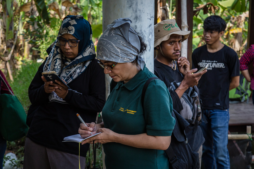 Journalists visited the mangrove conservation on Baros village, Bantul regency, Yogyakarta. The mangrove planted and managed by Keluarga Pemuda-Pemudi Baros...