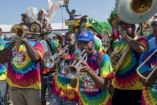 Free Spirit Brass Band during Jazz Fest day 1 on April 27, 2018. Photo by Ryan Hodgson-Rigsbee RHRphoto.com