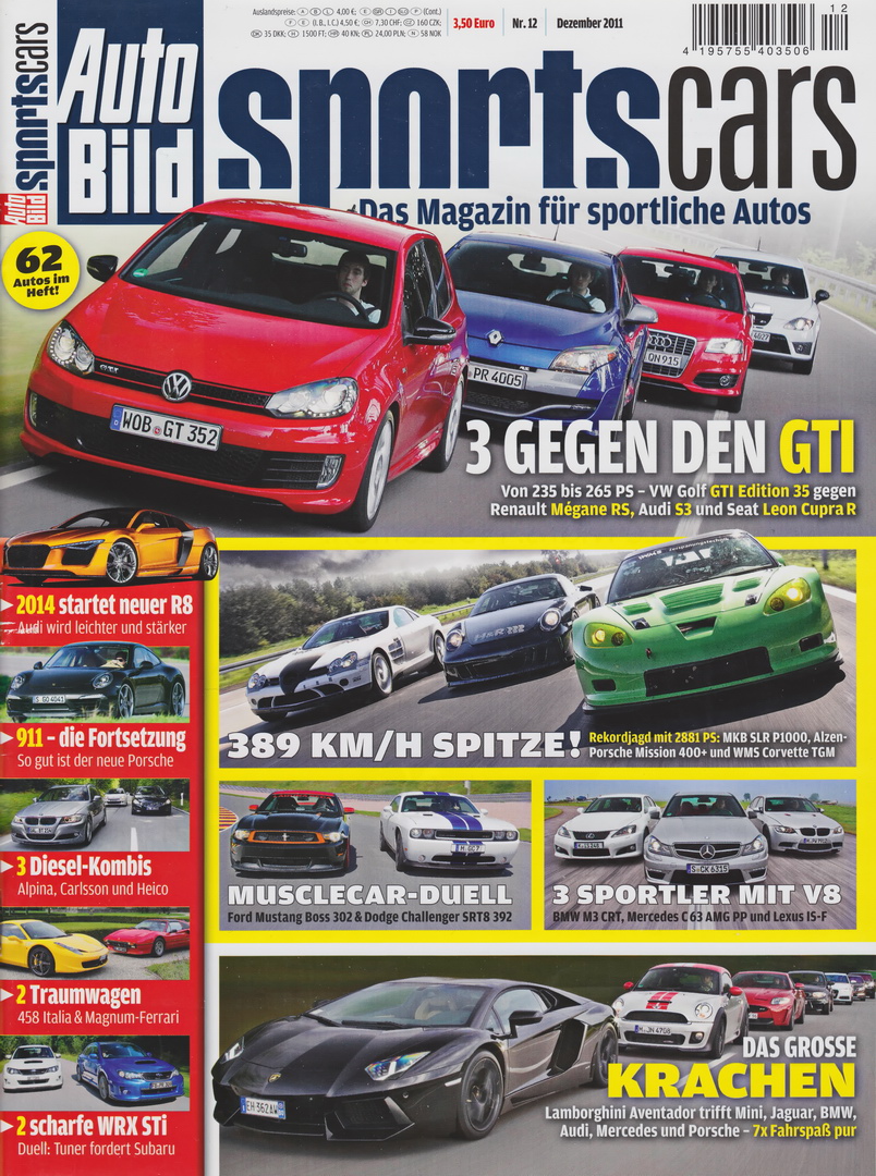 Image of Auto Bild Sportscars - 2011-12 - Cover