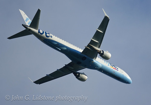 FlyBe Embraer ERJ-195LR G-FBEH on take-off from Southend SEN Airport over Leigh-on-Sea | by EastBeach68