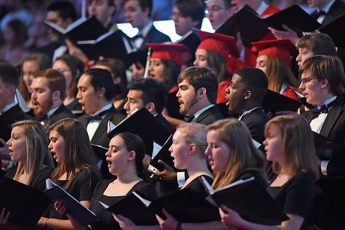NC State Chorale performs at commencement.