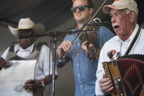 Goldman Thibodeaux & the Lawtell Playboys perform during Jazz Fest day 4 on May 3, 2018. Photo by Ryan Hodgson-Rigsbee RHRphoto.com