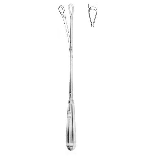 Recaimer Uterine Curette 31.0 cm , Sharp, Malleable Grooved Shaft, 9mm | by jfu.industries