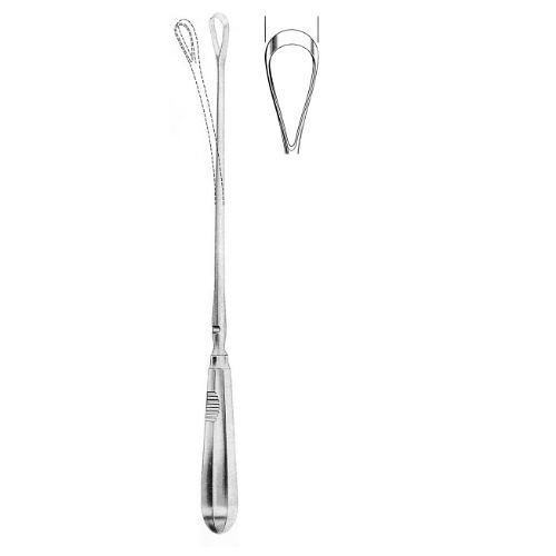 Recaimer Uterine Curette 31.0 cm , Sharp, Malleable Grooved Shaft, 16mm | by jfu.industries